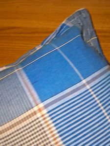 Blue Plaid Throw Pillow