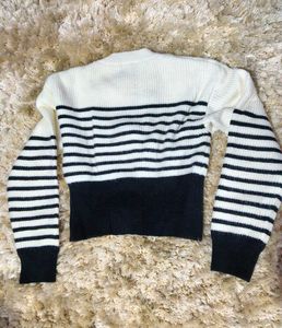Heavy Quality Striped Knit Pullover Sweater