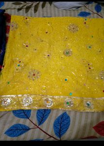Embroidered Teal Green Saree
