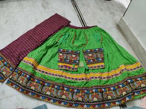 Vintage Embroidered Lehenga Skirt