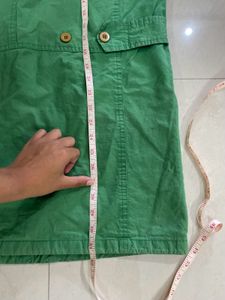 Green Hooded Casual Jacket