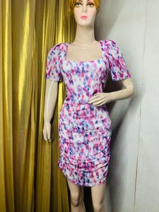 Last pcs only Stylish Pink Print Bodycon Dress