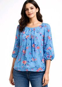 Floral Print Top🩵