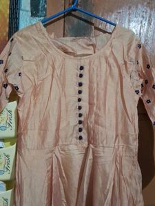 Today Offer! Beige Anarkali Kurta