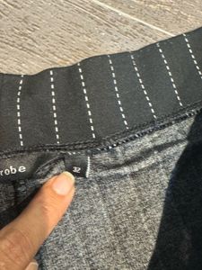 Black Trouser With White Lining In..