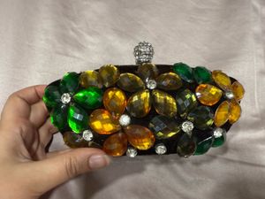 Elegant Beaded Velvet Clutch