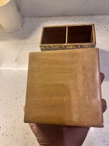 wooden coaster and spoon holder