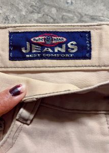 Beige Split Hem Pants