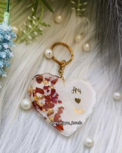 Rose Preserved Couple Name Keychain