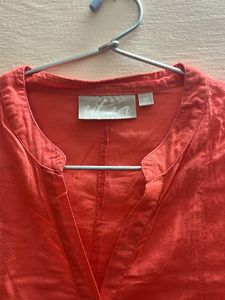 Cotton Kurta With 2 Pockets And Button In Front