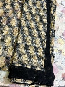 Elegant Printed Saree with Lace Border