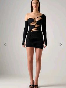 Newme Black Cut Out Mini Dress