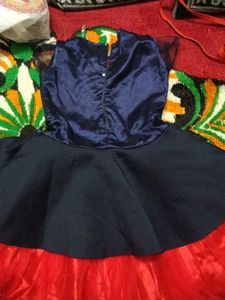 Navy &amp; Red Party Dress
