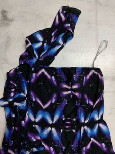 Galaxy Print One Shoulder Dress