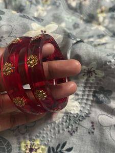 Red  plastic  bangles
