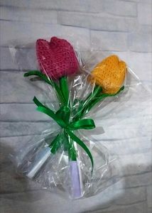 Crochet Tulip Bouquet + Pen (Combo Of 2)