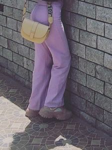 Lilac High-Waisted Pants
