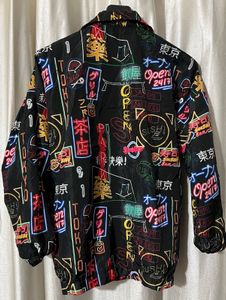 Tokyo Neon Print Windbreaker Jacket