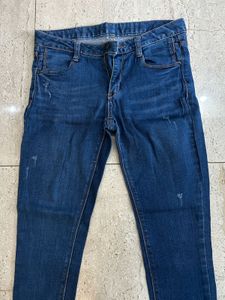 Dark Wash Distressed Skinny Jeans