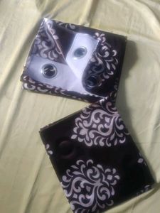 Damask Patterned Curtains in choclate colour