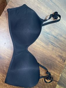 Black Solid Large Bra Women