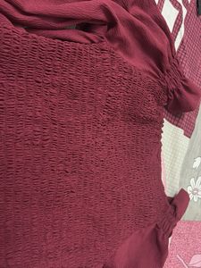 Maroon Ruffle Top