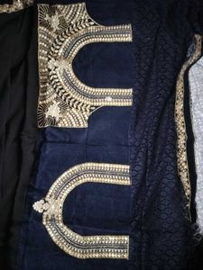 Elegant Black Saree with Gold Embroidery