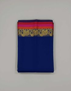 Elegant Blue Saree with Gold Border