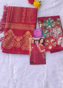 Elegant!.. 😍 New Geogette Saree With Blouse
