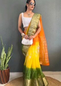 New Multicolour Organza Saree