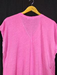 Zara Pink V-neck T-Shirt (Women)