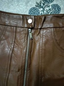 A Mini Leather Skirt