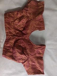 Elegant Mauve & Gold Ethnic Saree Blouse Top
