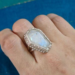 Coffin Moonstone Ring