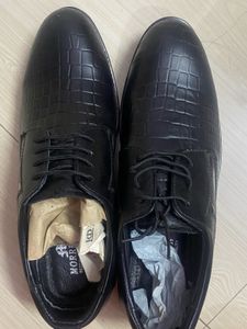 Black Lace Up Formal Leather Shoes For Men