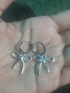 Silver Bow Earrings