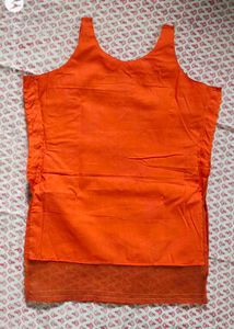 orange pretty short kurti stiched by me