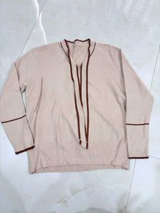 Elegant Tie-Neck Sweater