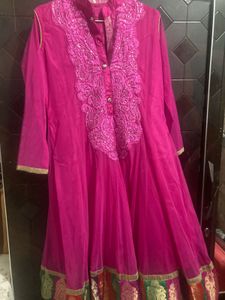 Pink Embellished Salwar Kameez With Dupatta