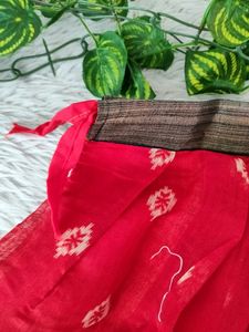 Red Printed Ethnic Skirt With Blouse ( Girls)