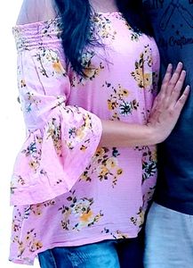 Bossini Half Sleeves Floral Pink Top💖