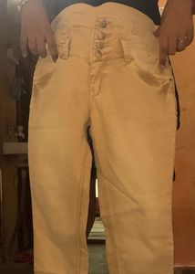 High Waisted Button Fly Jeans