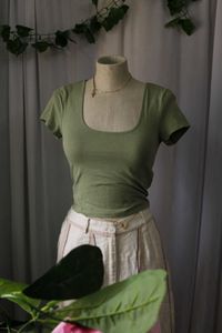 H&amp;M Olive Green Fitted Top