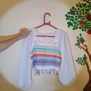 Crochet Rainbow Top