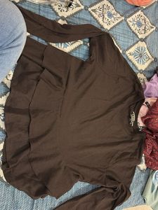 Brown Peplum Top
