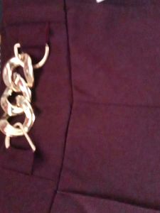 Burgundy Chain Belt Flare Pants