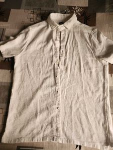 Off-White Textured Short Sleeve Shirt