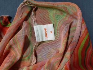 Urbanic orange mesh top