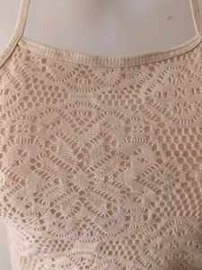 Aesthetic Crochet Lace Tie Up Top From Japan