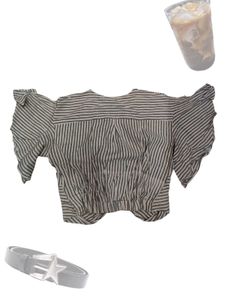Striped Tie-Front Top